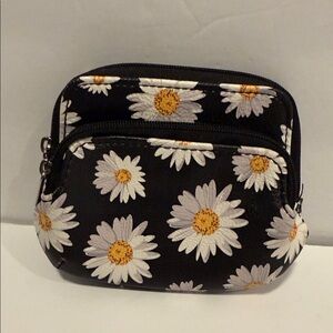 Daisy Print Black Women's Wallet